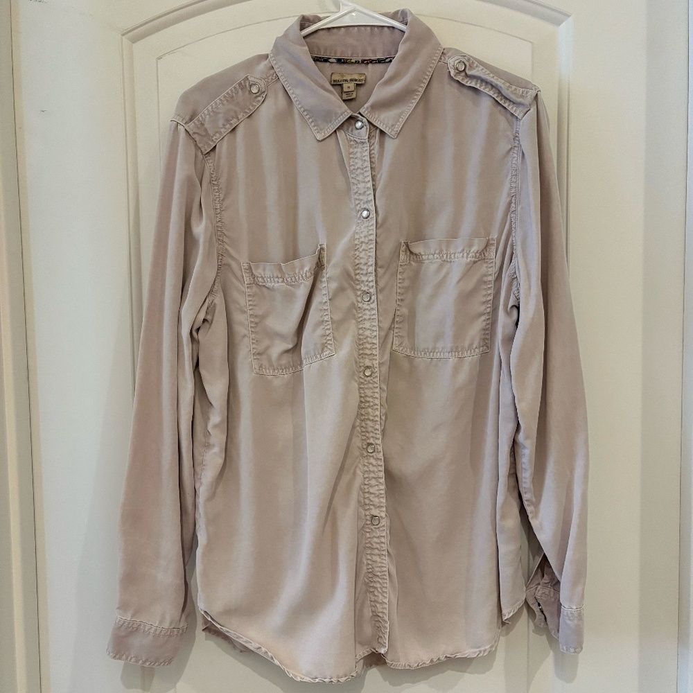 Anthropologie HOLDING HORSES Button Down Shirt with Pearl Snap Buttons